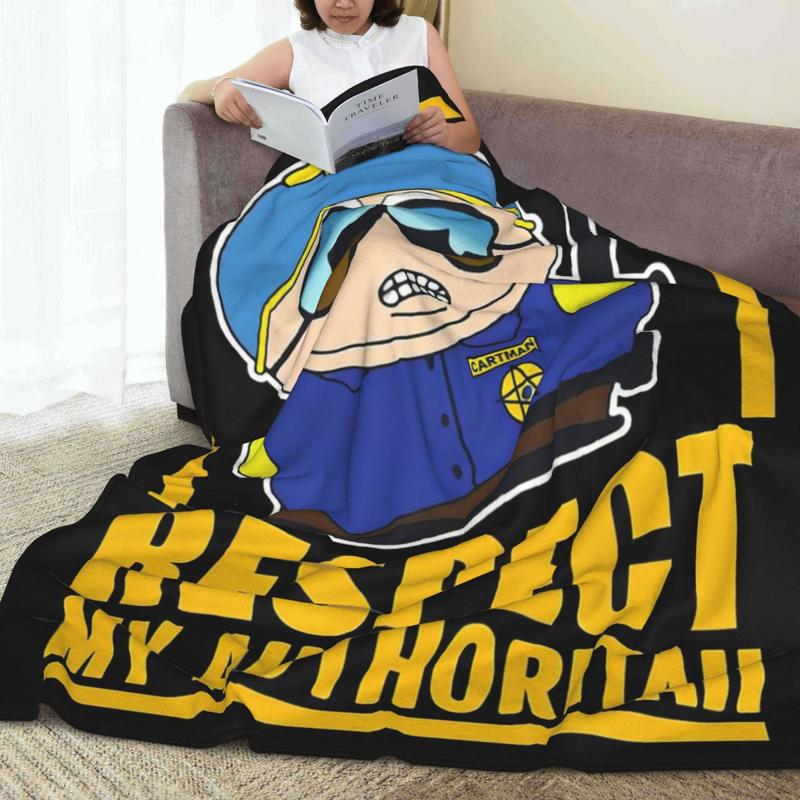 Cartman Respect My Authority Funny South Park Soft Flannel Throw Blanket,Cozy & Warm For Couch, Bed, Office, And Travel,Perfect Gift for New Years, Mother's Day, and Holiday Parties