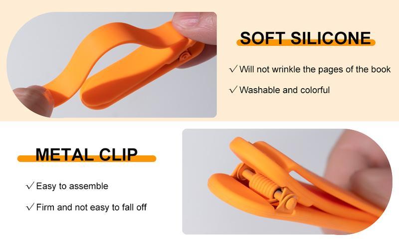3pcs Silicone Automatic Bookmarks, Book Lovers Gifts forReading Women, Men, Kids, Readers, Unique Cute BookPage Holder Accessories, Stay in Place and Follow as YouRead
