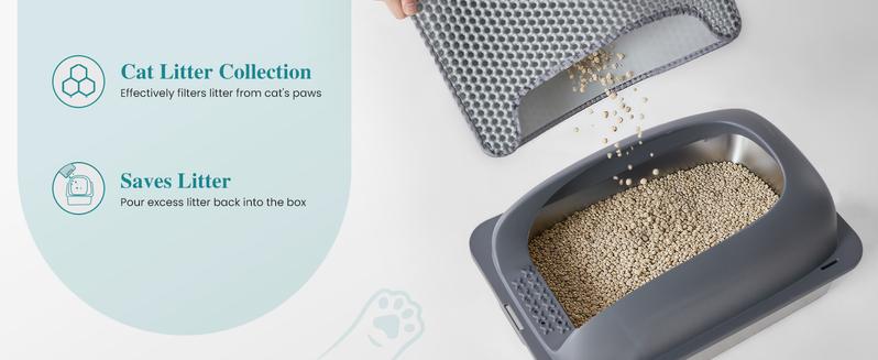 【Upgrade】Large Foldable Enclosed Cat Litter Box with Lid Drawer Easy to Clean Semi-Enclosed Design for Privacy and Odor Control