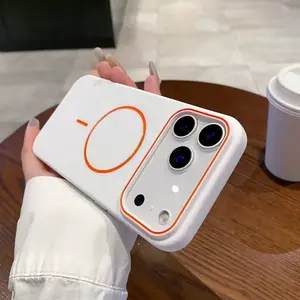 Luxury Magnetic Matte Soft Phone Case For iPhone 17 Pro Max Air 16E 15 14 13 12 11 17 shockproof magsafe Wireless Charging Cover