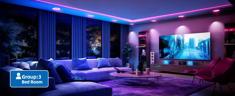 6Inch Ultra-Thin 6CCT Multicolor LED Recessed Night Lights 12W 1050Lumen 110-130V Dimmable Downlights for Living Room2000K 2700K 3000K 3500K 4000K 5000K Adjustable Lighting for Bedroom luces led para casa