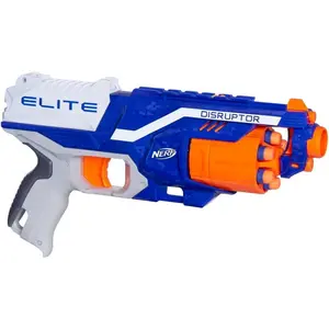Disruptor Elite Blaster - 6-Dart Rotating Drum, Slam Fire, Includes 6 Official Nerf Elite Darts - for Kids, Teens, Adults