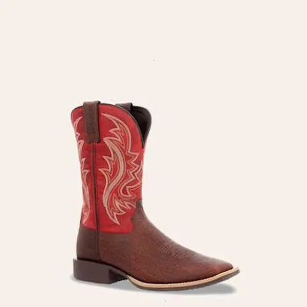 Durango Men's Shyloh Mahogany & Dynamite Red Wide Square Toe Cowboy Boots