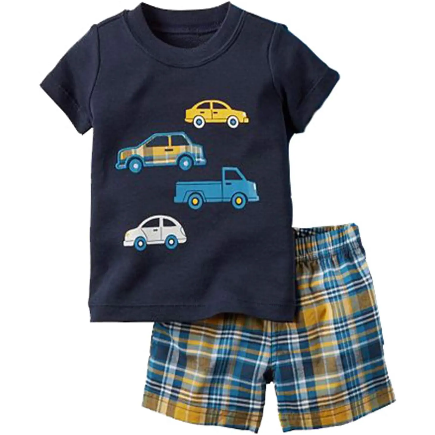 Toddler Boy's Outfit Set, 2-Piece Graphic Cotton T-Shirt and Shorts for Summer Playwear, Sizes 2T-5T, Short Sleeve, 3T