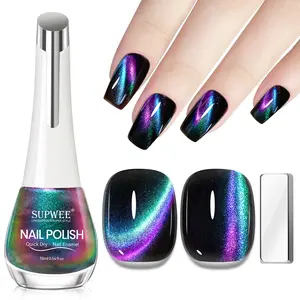 Air Dry Magnetic Cat Eye Nail Polish – No UV Lamp Needed, Quick Dry Cat Eye Nail Polish for Beginners 16ml
