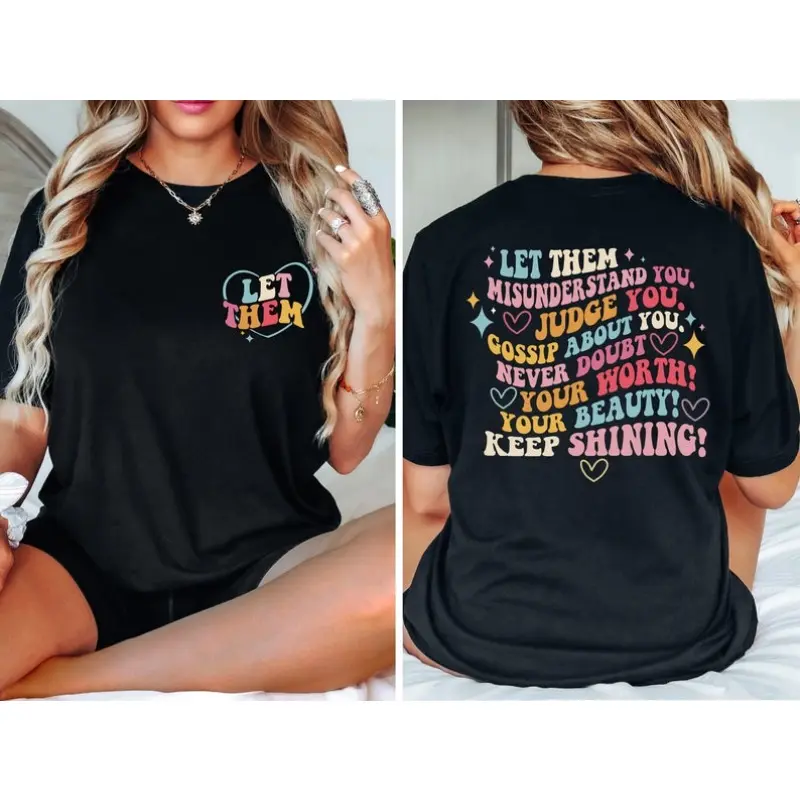 Women's Loose Fit Casual Short Sleeve Crew Neck Seamless Cotton Mental Health Awareness Tshirt - Smooth Fabric, "Let Them Misunderstand" Motivational Quote, Inspirational Graphic All Seasons Streetwear Top