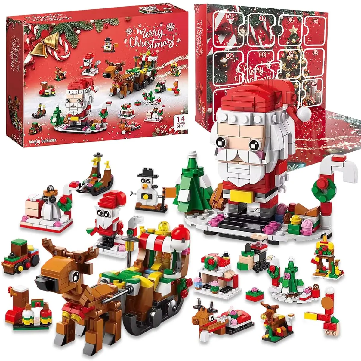 Advent Calendar 2026 Christmas Building Toy for Kids,12 Days Building Blocks Toys Holiday Countdown Calendars, 6 IN 1 Santa Claus Blocks, Stuffers for 6-12 Year Old Boys Girls Teen Gifts