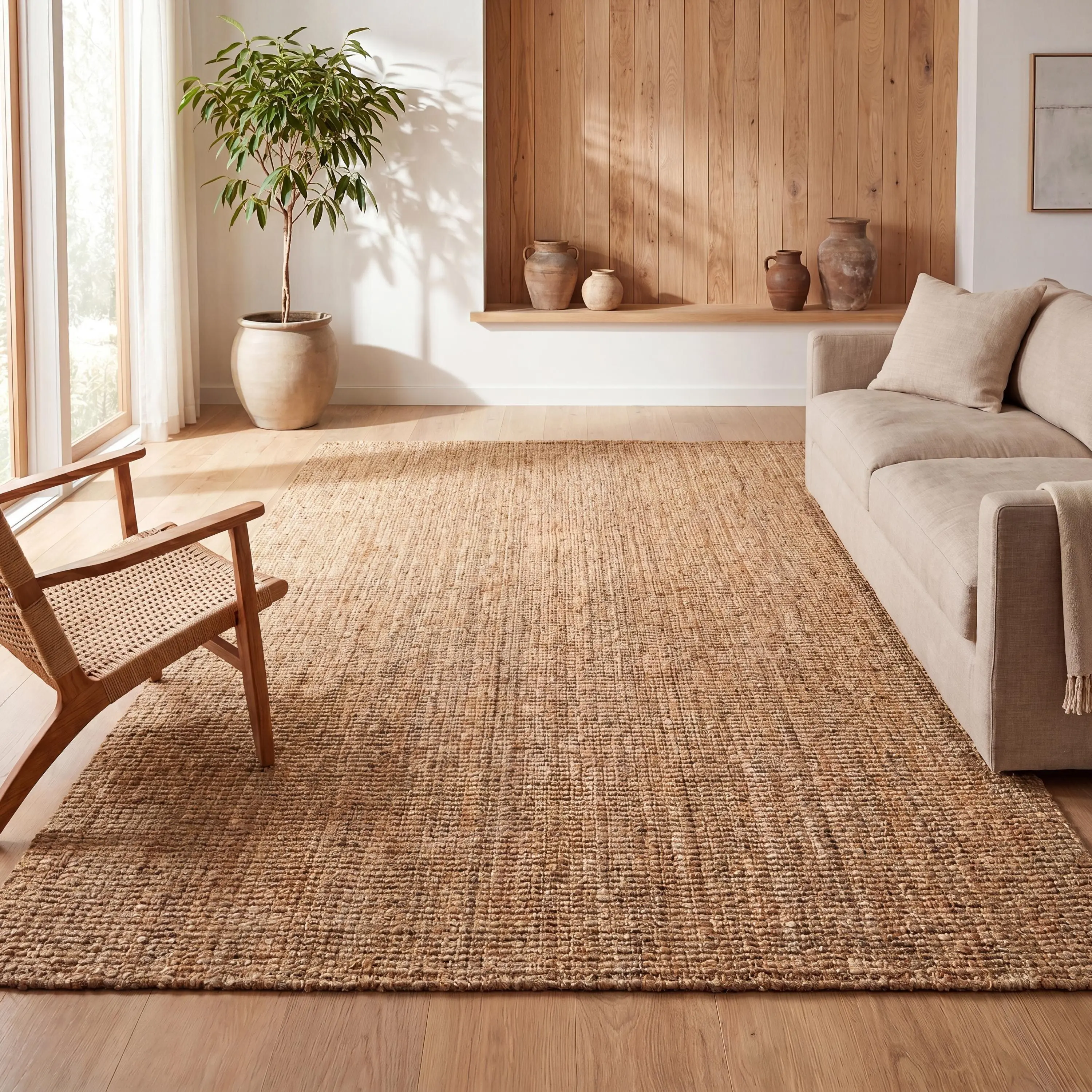 JONATHAN Y Hand-Woven Chunky 100% Jute Boho Area Rug - 0.5in Texture Solid Floor Rug, Household Decorative Piece for Living Room Decorations, Defines Spaces & Warms Bare Floors, Floor Rugs