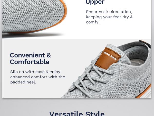 Bruno Marc Men's Breathable Mesh Round Toe Oxford Sneakers with Wedge Heel for Casual Training