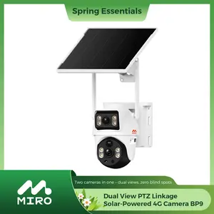 [March New Drops] MIRO BP9 4G LTE Solar Security Camera Outdoor – Dual Lens PTZ 360° Pan Tilt, Wireless No WiFi Needed, Remote App Viewing, Motion Detection Alerts, Night Vision, Weather Resistant, Home Farm RV Jobsite Monitoring