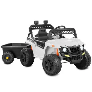 Best Choice Products Kids 12V Electric Ride-On UTV and Trailer w/ Parent Remote Control, LED Lights