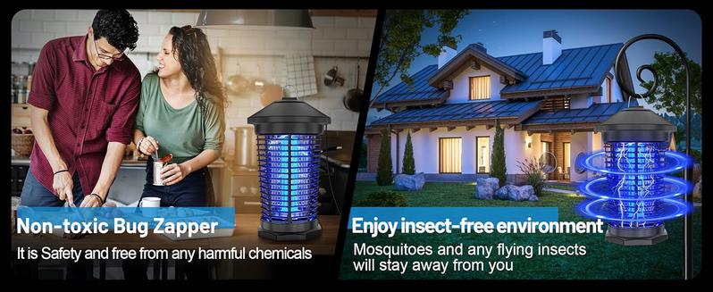 AUKFA Bug Zapper Outdoor Indoor, Electric Mosquito Zapper, Waterproof Fly Trap Insect Killer for Home Backyard Patio Garden Camp Site catcher killing