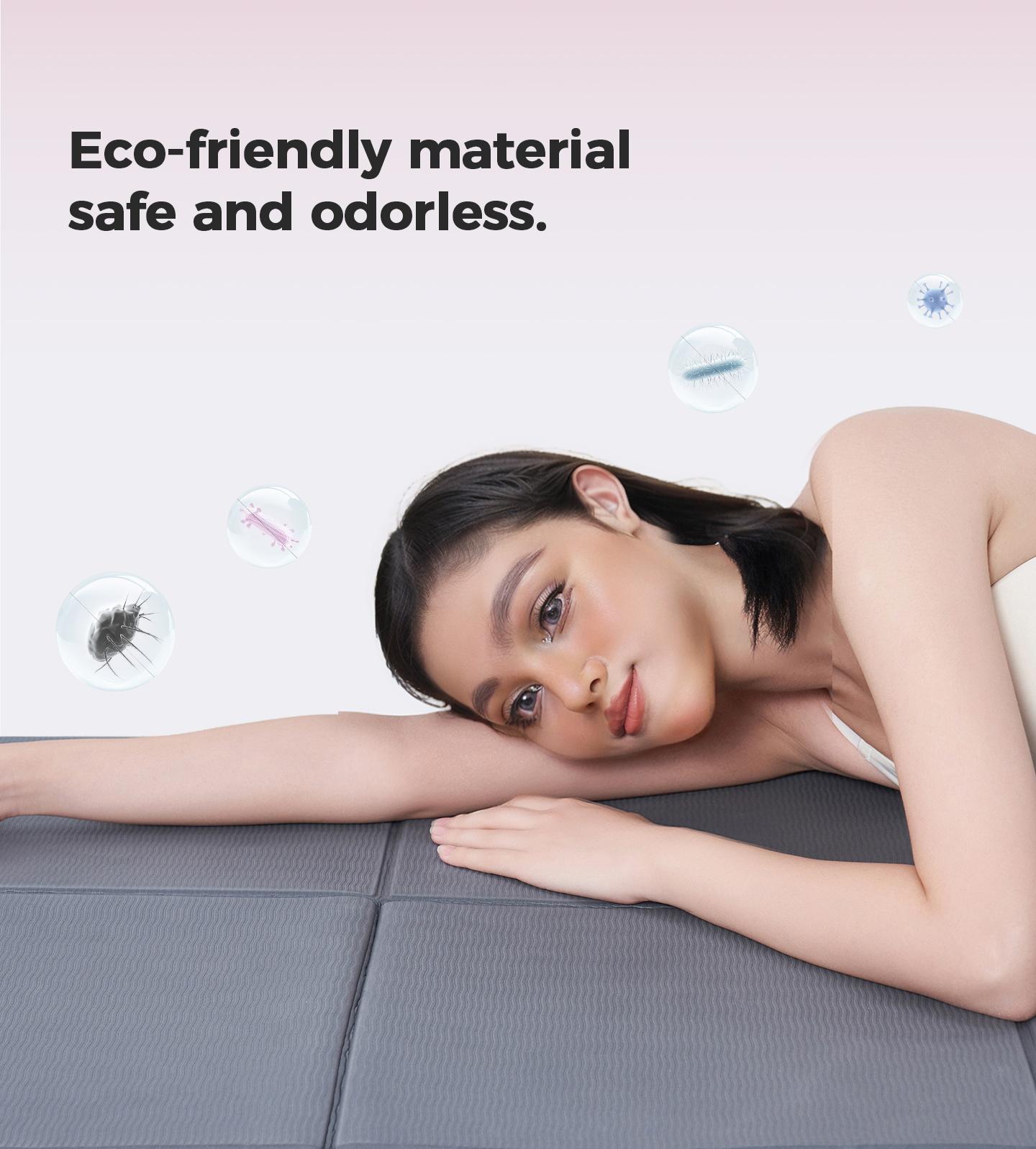 KEEP Folding Yoga Exercise Mat,72''x 24'' 6mm Thick Anti-Slip Antibacterial Easy Storage Portable Exercise Mat for Home Gym Travel with Elastic Sport Band