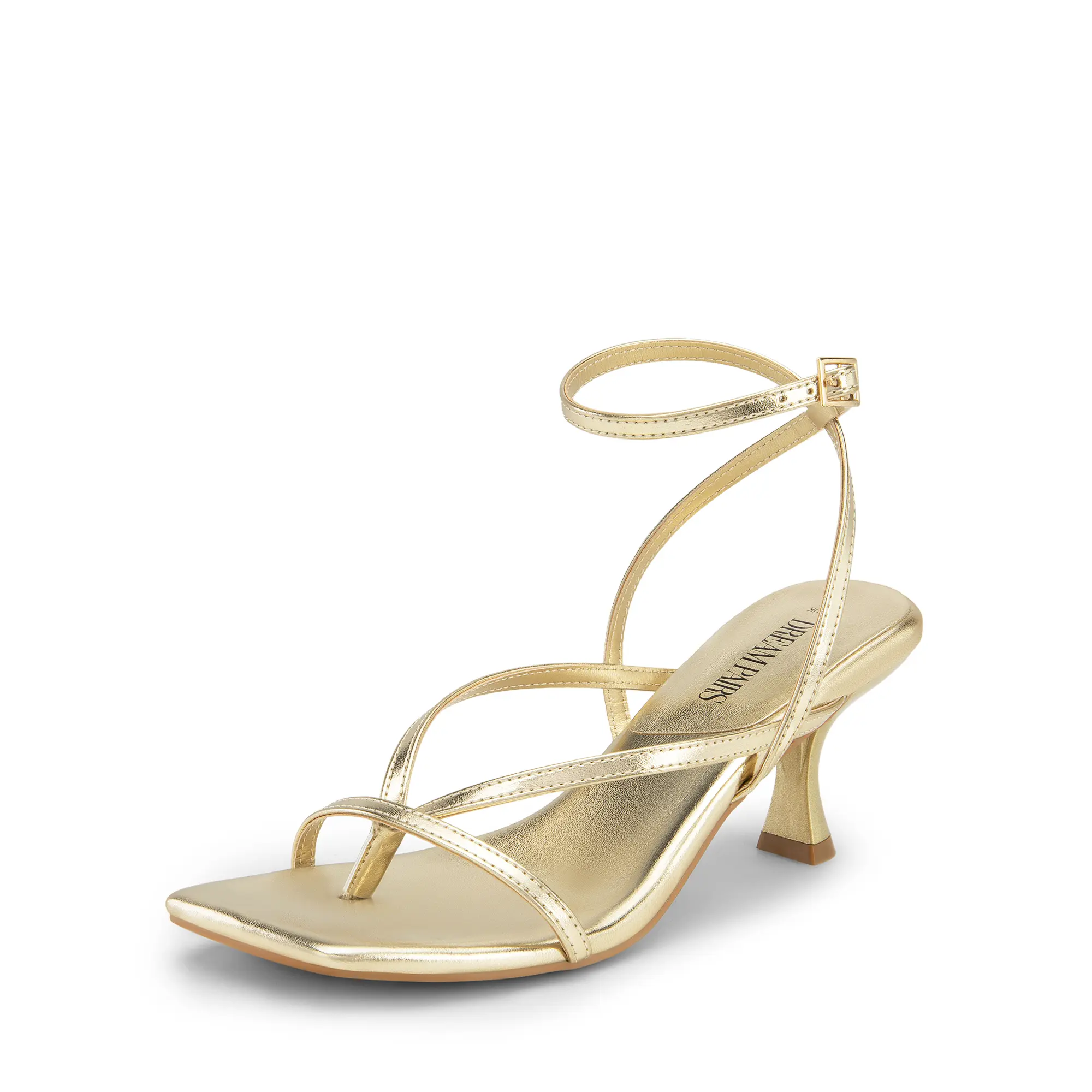 Dream Pairs Shoes for Women, Strappy Kitten Heels with Square Open Toe and Ankle Strap, Cute Cushioned Dress Pumps for Party, Graduations, Sandals For Women, Women's Sandals, Heels Shoes For Women