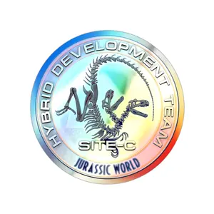 Jurassic Hybrid Development Team Site C coin sticker Holographic Die-cut Sticker