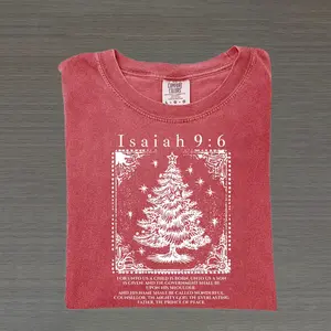 Comfort Colors Isaiah 9:6 Christian Graphic T-Shirt, Christmas Bible Verse Faith Tee, Nativity Scripture Holiday Shirt for Men Women, Religious Christian Gift