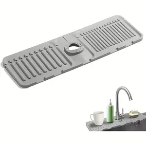 1 PCS Non-Slip Splash Guard Sink Mat – Quick-Dry Sink Protector for Kitchen & Bathroom, Easy-to-Clean, Compatible with Single-Hole Faucets, Durable Minimalist Pad