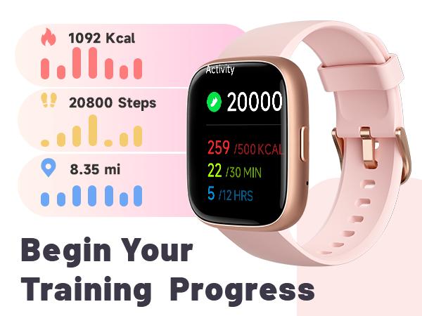 TOOBUR Smart Watch for Women Man, Fitness Tracker with Answer/Make Calls, Sports Watch with Sleep Monitor/100 Sports Models/IP68 Waterproof Pedometer, Smartwatch Compatible Android iOS