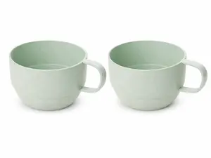 2-Pack Wheat Straw Plastic Cup with Handle Eco-Friendly Coffee Mug for Tea & Beverage Lightweight Drinkware for Home Use Various Colors Integrated Handle for Easy Grip