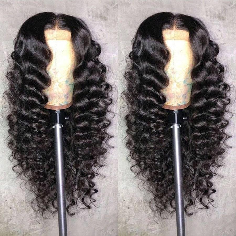 Deep Wave Lace Front Wigs Human Hair Pre Plucked 13x4 Hd Transparent Lace Frontal Deep Curly Wet And Wavy Human Hair Wig For Women 180 Density 40 Inch