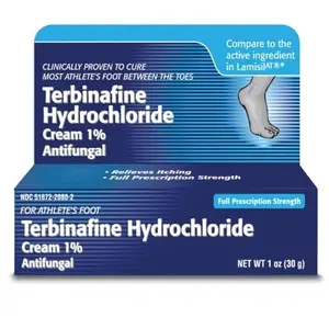 TARO Terbinafine Hydrochloride antifungal Cream 1% - Athletes Foot Cream Extra Strength, relieves itching & Burning, Cures Most Athlete's Foot, Jock Itch & Ringworm