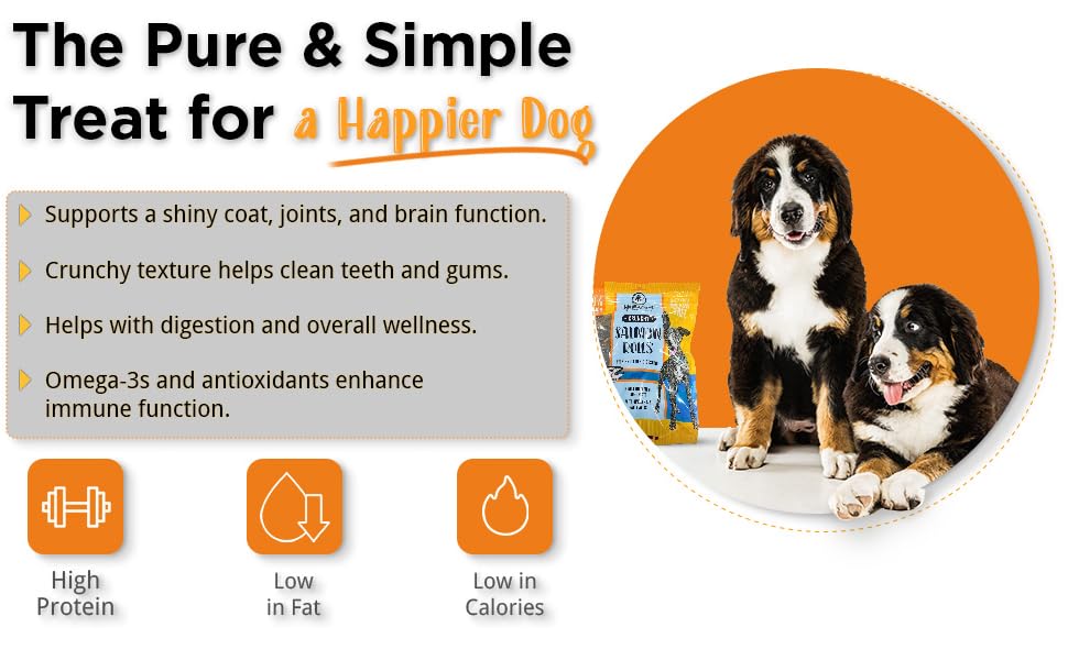 Hubert Salmon Skin Crunchy Dog Treats all-natural Single Ingredient High Protein Omega-3 Rich Puppy Snacks