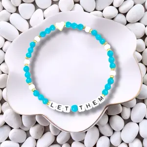 Reversible Let Them Bracelet - Meaningful - Custom Word Bead Bracelets - Daily Reminder Bracelet