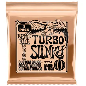 Ernie Ball Turbo Slinky Nickel Wound Electric Guitar Strings 3 Pack - 9.5-46