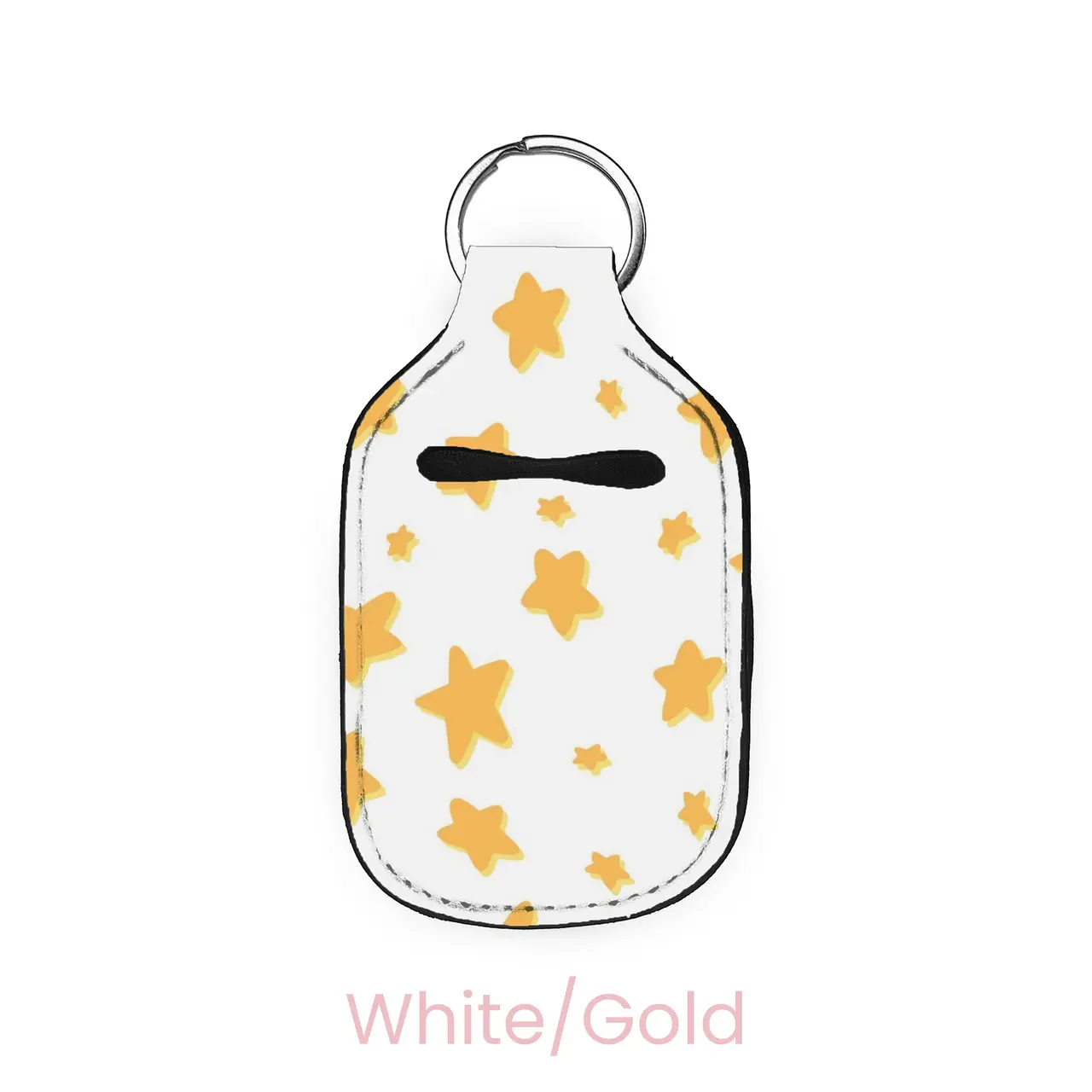 abbyrose Marshmallow Stars Hand Sanitizer Holder White/Gold