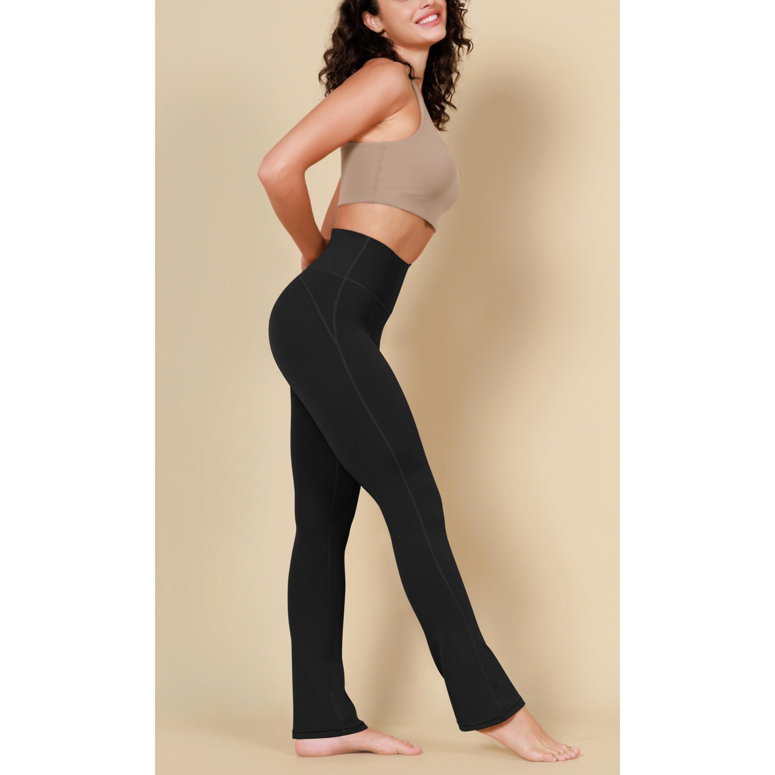 ODODOS Cloud Feeling Straight Leg Pants with Back Pocket for Women, High Waist Casual Lounge Yoga Pants- 28" / 30" Inseam