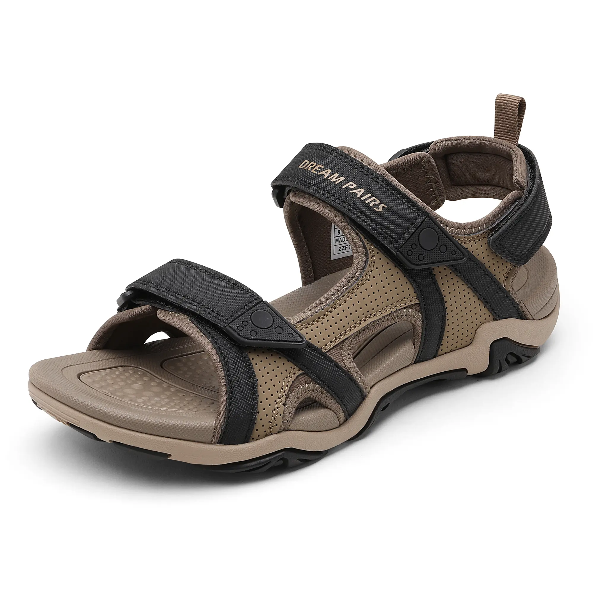 DREAM PAIRS Men's Arch Support Rubber-Soled Cross-Strap Closure Open-Body Trail Sandals - Hiking-Ready, Water-Resistant Athletic Footwear for Outdoor Summer Walking, Beach, Arch Men's Sandals, Open-Body Men's Sandals