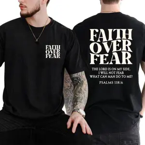 Faith Over Fear Christian T-Shirt, Inspirational Jesus Tee For Believers