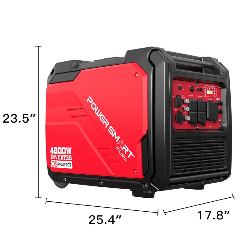 PowerSmart Electric Start 4800-5000 Watt Portable Inverter Generator with Wheels Handle Kit, Hurricane season, CO Protect, Quiet, 30 Amp for RV-Ready (DH5050E PS5046CE HB5046C)