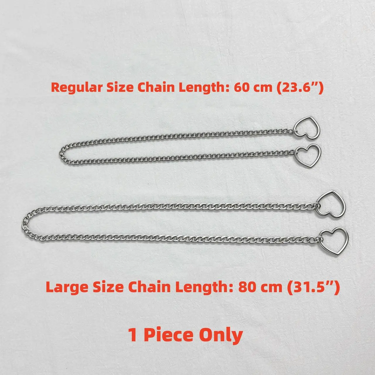 Large-Silver Heart & Chain