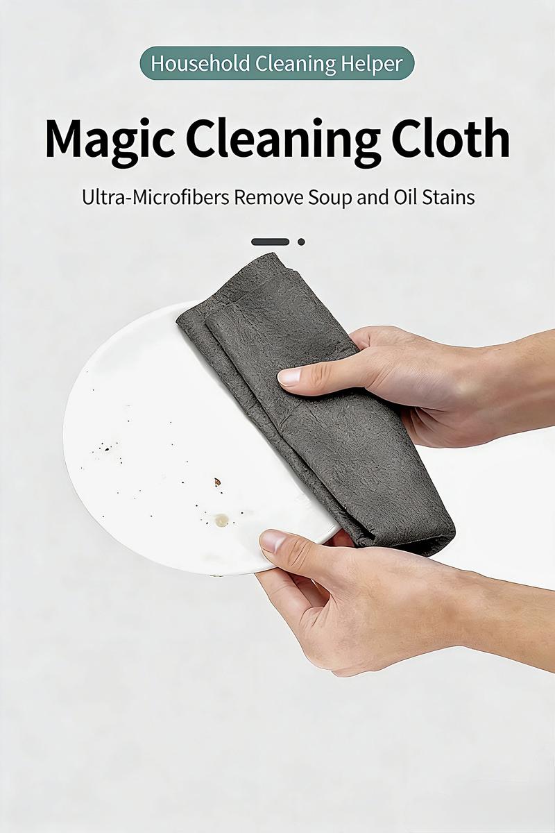 Magic Cleaning Cloth (10PCS) – Streak-Free Thickened Microfiber Cloth for Glass, Windows & Mirrors, Lint-Free and Highly Absorbent