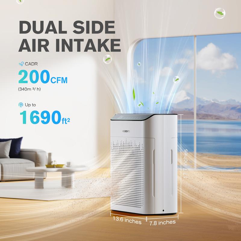 MORENTO 5866 Air Purifiers for Home Large Room Up to 1290 Sq Ft with PM 2.5 Display Auto Mode, HEPA Filter—Removes Smoke, Pollen, And Pet Dander, Household Appliances#TikTokShopBlackFriday