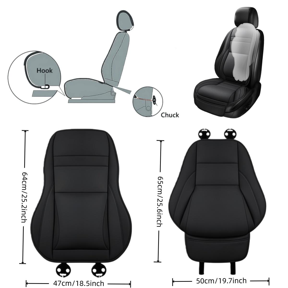 1 Piece For Chevrolet Car Front Seat Cover Protector Waterproof Breathable Five Layer Napa Leather Sit Cushion Pad Mat with Storage Bag Comfortable, Ergonomic Dual Support for Waist & Legs, Universal Fit for Car Sedans SUVs Pickups Trucks