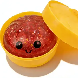 Three random steamed buns,Mystery Dumpling Squashy Stress Ball, Jumbo Rainbow Mystery Squishy Bun Sensory Toys for Anxiety Relief Fidget, Soft Squeeze Toys for Adults & Kids with Food Steamer Stretchy Desk Toys Classroom Prizes & Party Favors