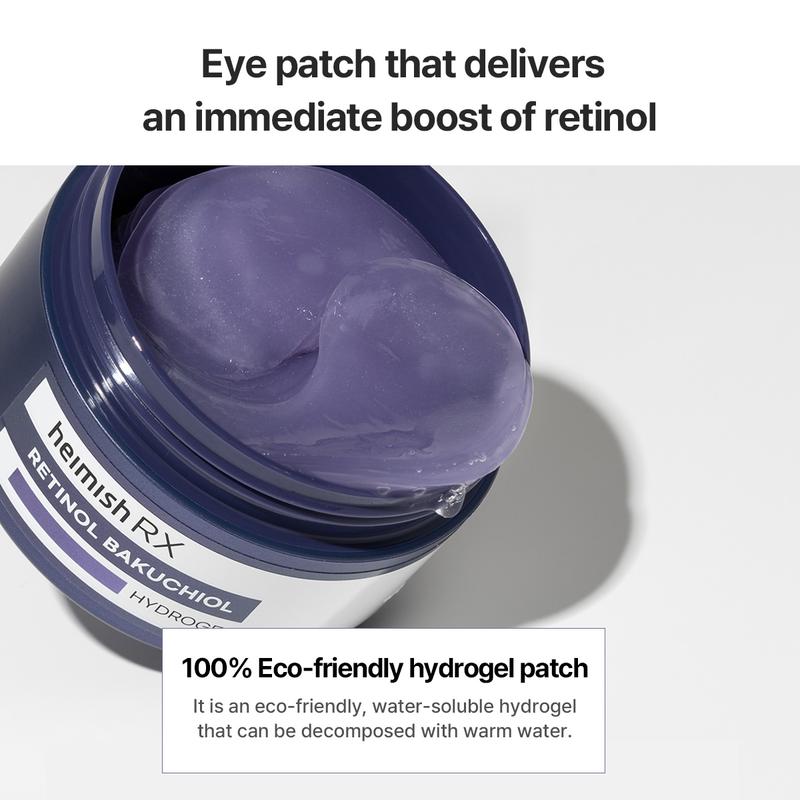 [Heimish RX] Retinol Bakuchiol Hydrogel Eye Patch (60ea) – Anti-Wrinkle, Brightening & Hydrating Eye Treatment, Puffiness, Skincare For All Skin Type