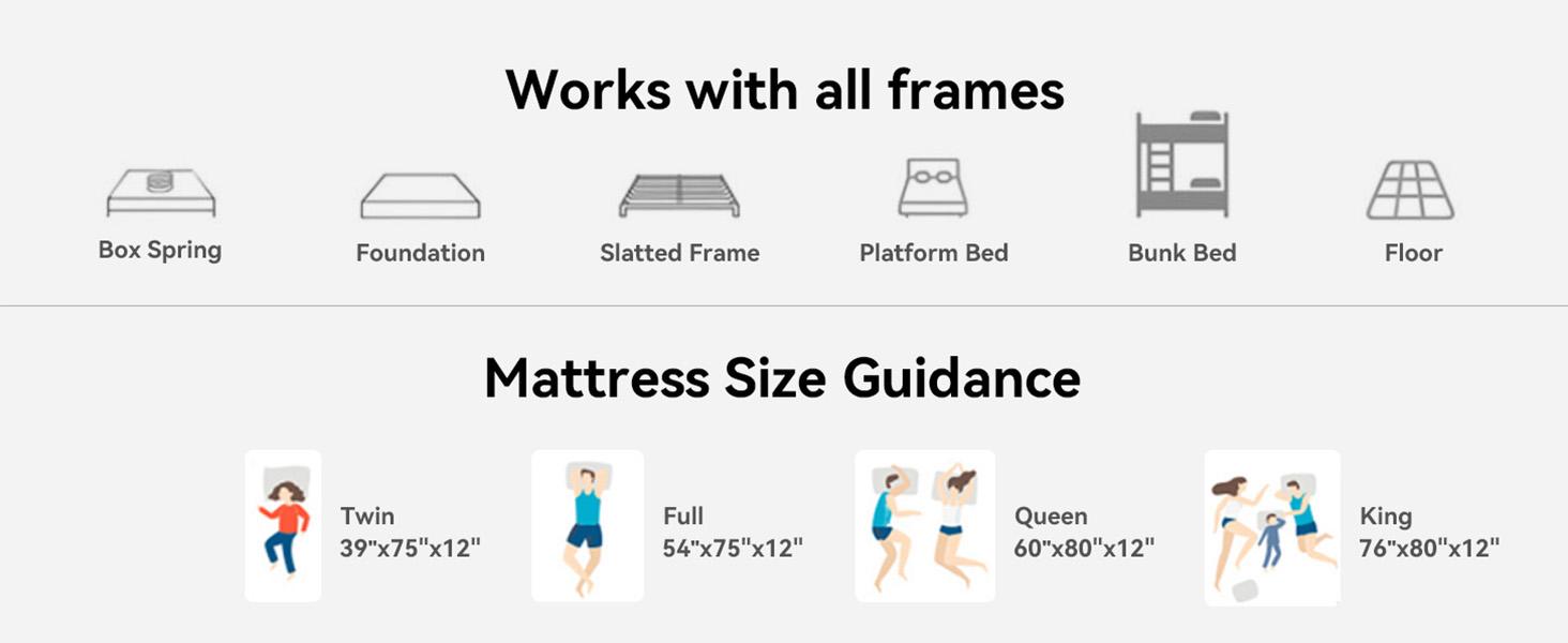 【Spring Glow Up】12 Inch Twin, Full, Queen, King Mattress Memory Foam And Spring, Hybrid MattressMedium Firmness, For Home Rooms Hotels, Boxed Halloween ChristmasGift Furniture Ergonomic queen size mattress Interior Modern 【Spring Glow Up】12 Inch Twin, Full, Queen, King Mattress Memory Foam And Spring, Hybrid MattressMedium Firmness, For Home Rooms Hotels, Boxed Halloween ChristmasGift Furniture Ergonomic queen size mattress Interior Modern