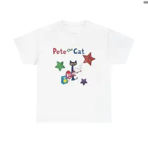 Pete the Cat Shirt Gift - Memories Shirt Cute Cartoon Character Apparel, Retro Crewneck, Gift For Lovers, Cotton, Trendy Womenswear Top