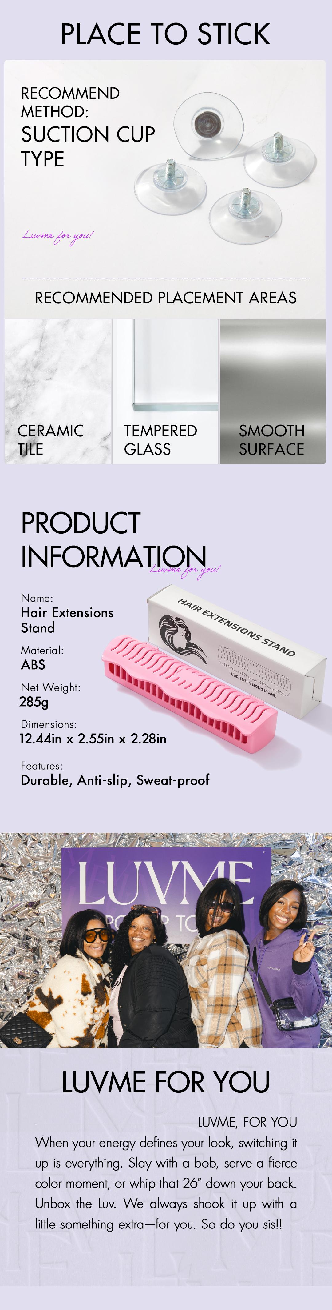 LUVME Hair Extension Holder and Hanger to Hold Clip-In,Tape-In,Bundles,Washing Coloring and Blow-Drying Haircare