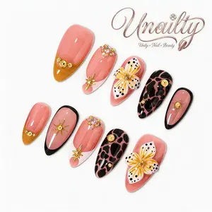 Unailty |Luxe Wildness  | Professional Salon-Quality Handmade Press-On Nails | High-Strength & Durable | Reusable