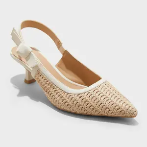 Women's Milan Raffia Slingback Heels - A New Day Women's Milan Raffia Slingback Heels - A New Day