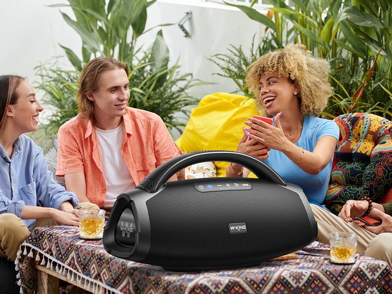 W-KING 330W Peak Bluetooth Speaker, 2 Mics 7.5" Subwoofer, IPX7 Waterproof EQ App Fast Charge 24H Play Guitar Charging Portable W-KING 330W Peak Bluetooth Speaker, 2 Mics 7.5" Subwoofer, IPX7 Waterproof EQ App Fast Charge 24H Play Guitar Charging Portable