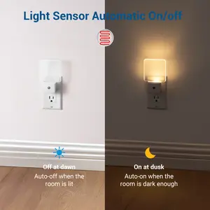 EDISHINE Plug-in Acrylic LED Night Light, Warm White Serene Glow Self-illuminating Decorative Lamp for Bedroom Room Home Aesthetic Decor