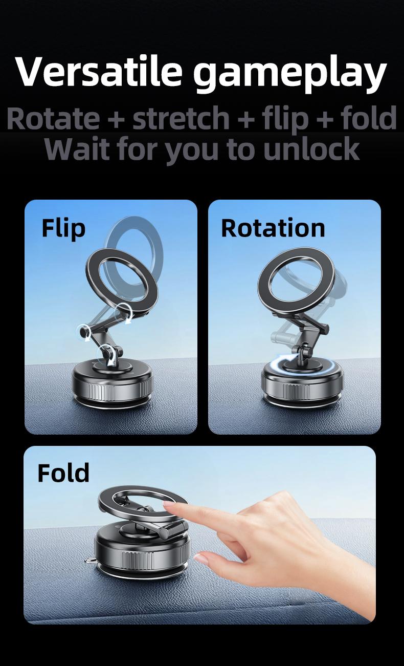 Magnetic Phone Holder with Magsafe, 360° Rotating Adjustable Car Phone Mount, Compact Size, Convenient Car Installation, Compatible with Android/Samsung Mobile Phones and iPhone 17 16 15 14 13 12 Series