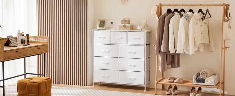 Fabric Storage Tower with 9 Drawers, Chest of Drawers with Fabric Bins,Bedroom Drawer Dresser Organizer, Steel Frame and Wood Top Fabric Storage Tower with 9 Drawers, Chest of Drawers with Fabric Bins,Bedroom Drawer Dresser Organizer, Steel Frame and Wood Top