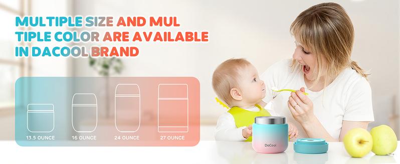 Kids Lunch Thermos,Vacuum Stainless Steel 13.5 oz, Insulated Food Jar for Hot/Cold Foods for Schools, Offices & Households Drinkware Flasks lunchbox