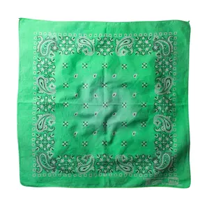 70s/80s Paris Accessories Green Paisley Bandana - Made in USA